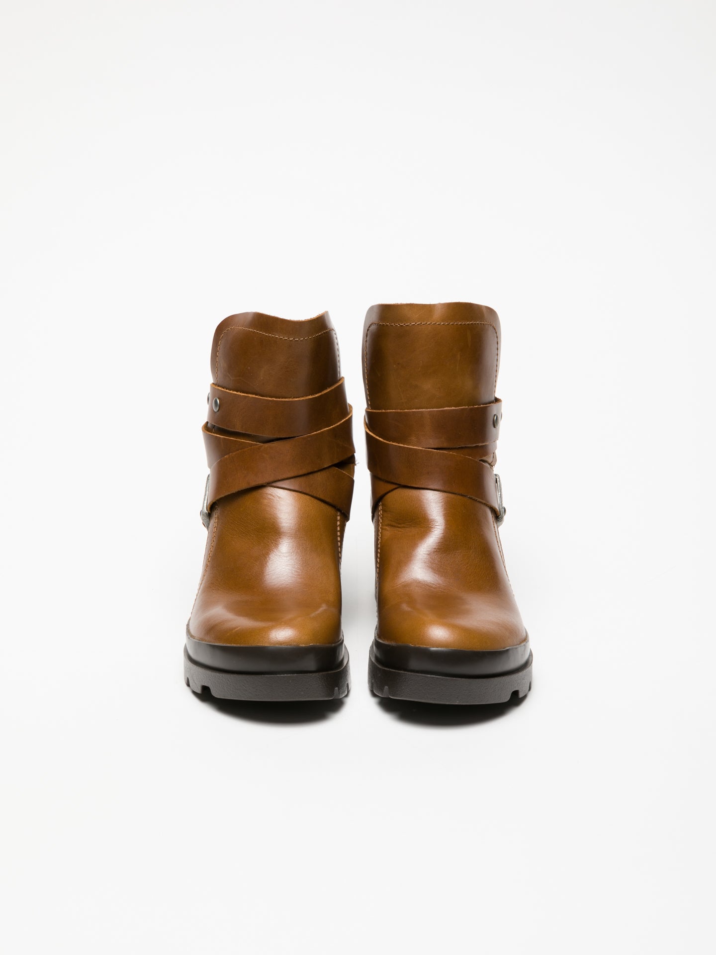 Fly London Botins com Fivela em Camel